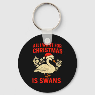 All I Want For Christmas Is Swans Ugly Xmas Sweate Keychain