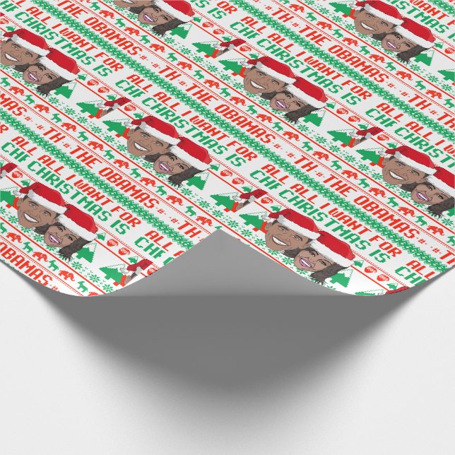 All I want for Christmas is The Obamas Wrapping Paper (Corner)
