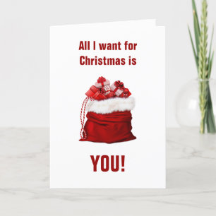 All I want for Christmas is YOU Santa Sack Holiday Card