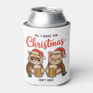 All I Want For Christmas Isn’t You Angry Cats Xmas Can Cooler