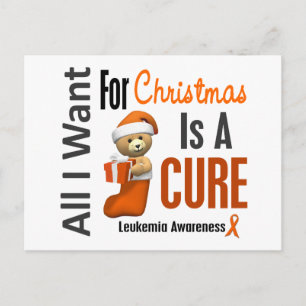 All I Want For Christmas Leukaemia Holiday Postcard