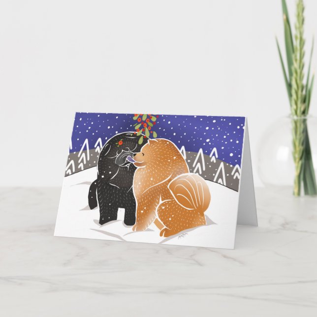 ALL I WANT FOR XMAS Chow customize text Card (Front)