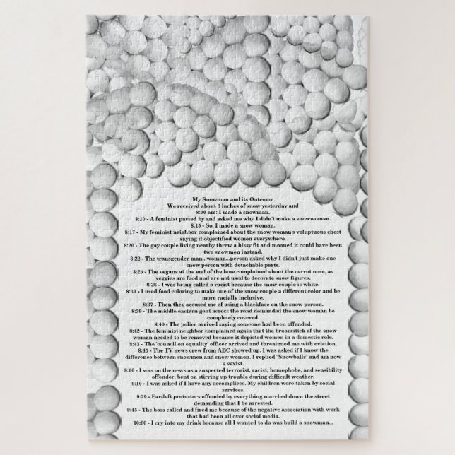 ALL I WANT TO DO IS BUILD A SNOWMAN JIGSAW PUZZLE (Vertical)