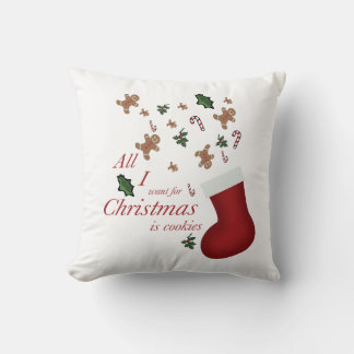 all i wanted for christmas is cookie throw pillow