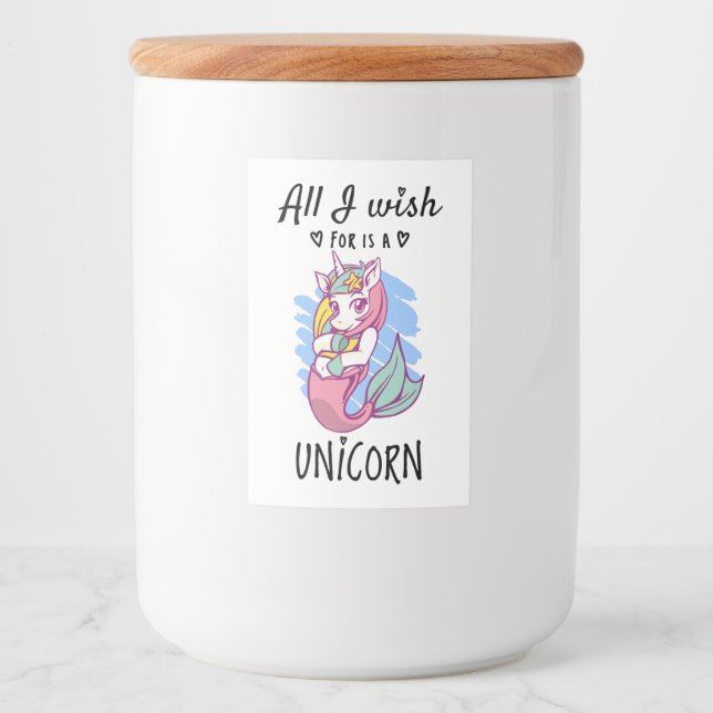 All I wish for is a Unicorn Food Label (Front)
