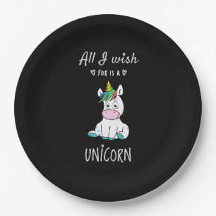 All I wish for is a Unicorn Paper Plate