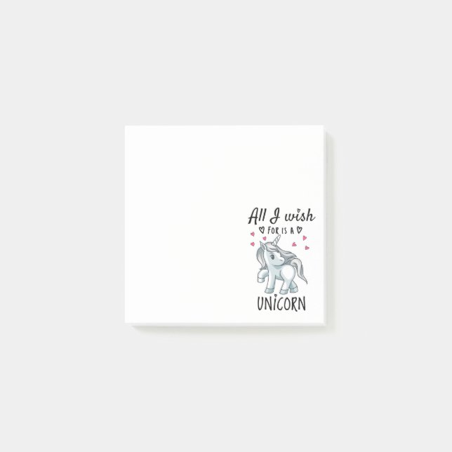 All I wish for is a Unicorn Post-it Notes (Front)