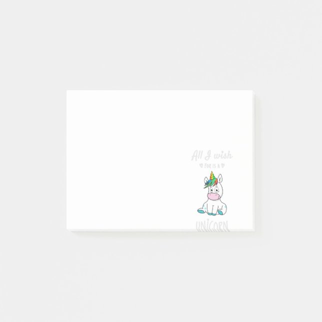 All I wish for is a Unicorn Post-it Notes (Front)