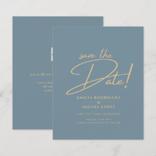All-in-1 Elegant Sea Glass Teal Gold Wedding QR cd