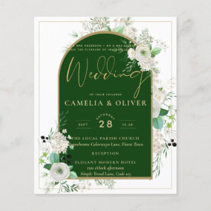 All-in-1 Elegant White Roses Wedding QR Code Flyer