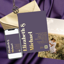 All-in-1 REAL GOLD FOIL Mauve Photo QR Code Modern