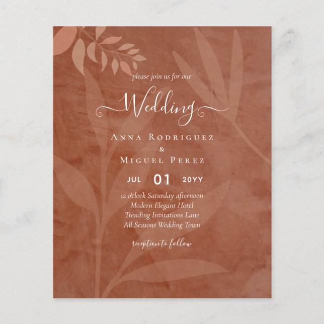 All-in-1 Rustic Terracotta Overlay Wedding Flyer (Front)