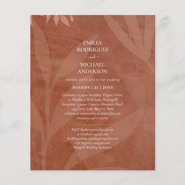 All-in-1 Rustic Terracotta Overlay Wedding Flyer (Front)