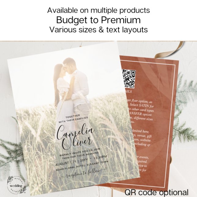 All-in-1 Rustic Terracotta PHOTO Overlay Wedding Flyer (Creator Uploaded)