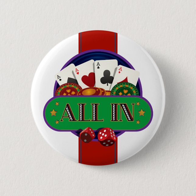 All In Casino Poker 2 Inch Round Button (Front)