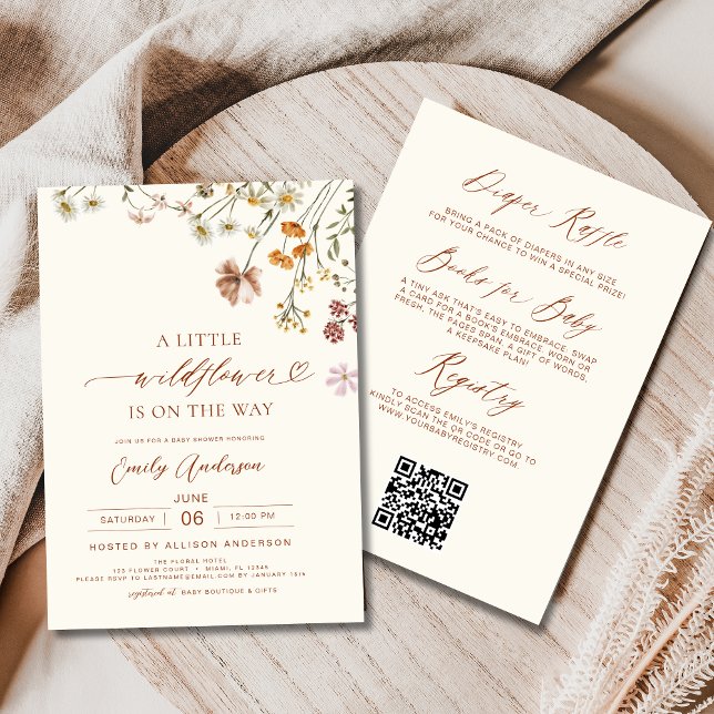 All in One A Little Wildflower Boho Baby Shower Invitation (Creator Uploaded)