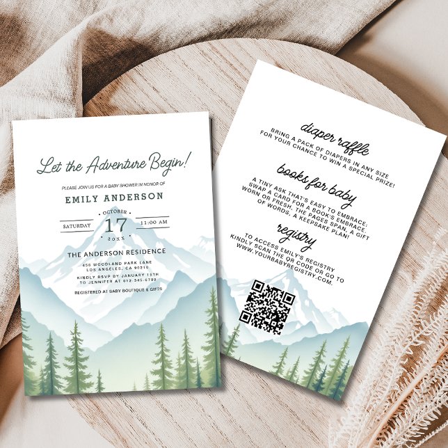 All in One Adventure Begins Woodland Baby Shower Invitation (Creator Uploaded)