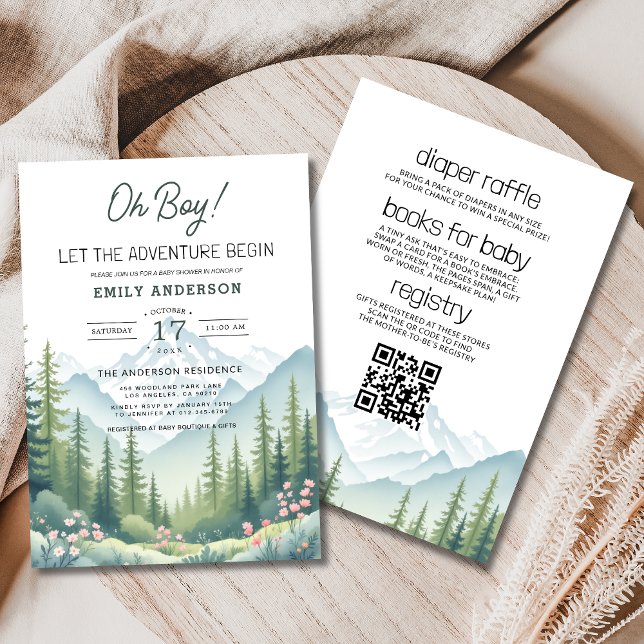 All in One Adventure Begins Woodland Baby Shower Invitation (Creator Uploaded)