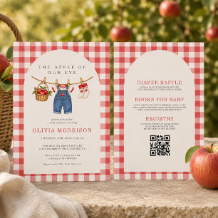 All in One Apple of Our Eye Boy Baby Shower Invitation