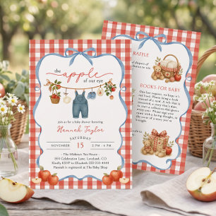All in One Apple of Our Eye Boy Baby Shower Invitation