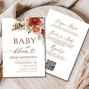 All in One Autumn Wildflower Baby in Bloom Shower Invitation