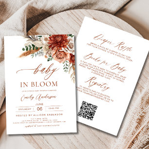 All in One Autumn Wildflower Baby in Bloom Shower Invitation