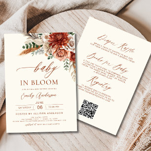 All in One Autumn Wildflower Baby in Bloom Shower Invitation