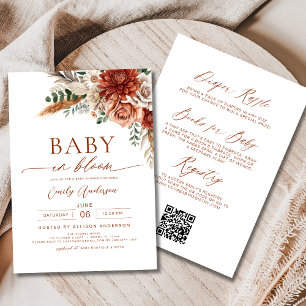 All in One Autumn Wildflower Baby in Bloom Shower Invitation