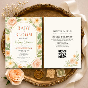 All in One Baby in Bloom Floral Baby Shower Invitation