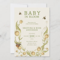 All in One Baby in Bloom QR Code Douche Invitation