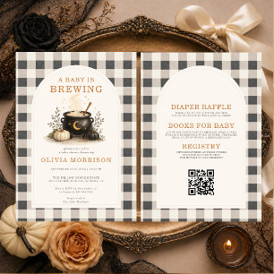 All in One Baby is Brewing Halloween Baby Shower Invitation