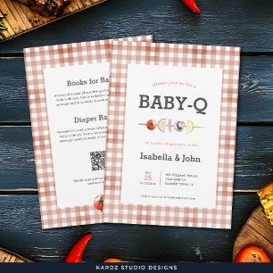 All in One Baby Q Barbecue Baby Shower Invitation