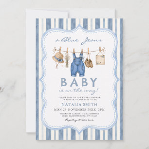All in One Blue Jean Baby Denim Baby Shower Invitation