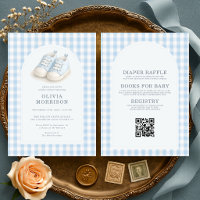 All in One Blue Shoes Gingham Baby Shower