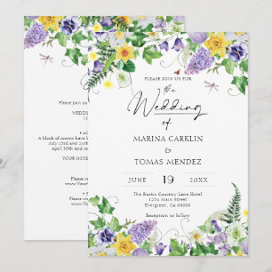 All in One   Boho Wildflower Wedding Invitation
