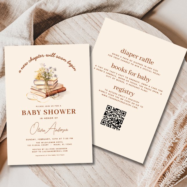 All in One Book New Chapter Begins Baby Shower Invitation (Creator Uploaded)