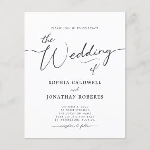 All in One Budget Calligraphy Wedding Invitation