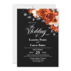 All In One Burnt Orange Rose Floral Black Wedding