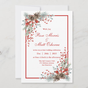 All in one, Christmas  or winter wedding Invitation
