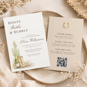 All In One Cowboy Boots Western Chic Baby Shower Invitation