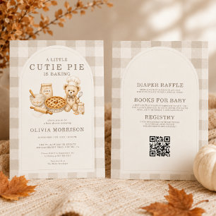 All in One Cutie Pie is Baking Fall Baby Shower Invitation