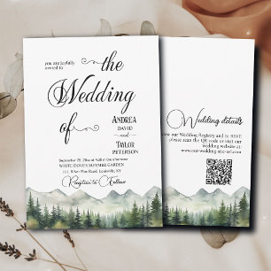All in One Elegant Calligraphy QR Code Wedding Invitation