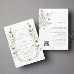 All In One Elegant Wildflower Wedding Invitation<br><div class="desc">This all-in-one wedding invitation features beautiful hand-painted watercolor wildflowers arranged as a wreath and wedding details,  QR code on the back. Perfect for spring,  summer,  or fall weddings. For more advanced customization of this design,  please click the BLUE DESIGN TOOL BUTTON above!  Matching items are also available.</div>