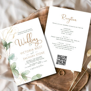 All in One Eucalyptus QR Code Wedding Greenery Invitation