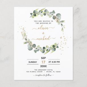 All in One Eucalyptus QR Code Wedding Invitation