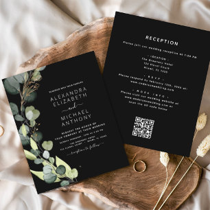 All in One Eucalyptus QR Code Wedding Invitation