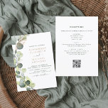 All in One Eucalyptus QR Code Wedding Invitation Flyer<br><div class="desc">Get ready to set the tone for your upcoming wedding with our beautiful and budget-friendly all in one QR code eucalyptus wedding invitations. These invitations feature a stunning eucalyptus design, bringing a touch of nature to your special day. With a budget-friendly price point, you can have the perfect invitation without...</div>