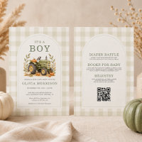 All in One Fall Tractor It's a Boy Baby Shower