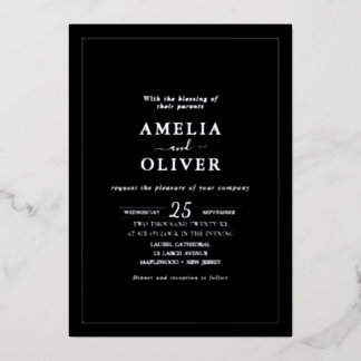 All In One Foil Silver QR Code Dark Black Wedding