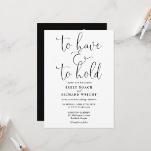 All In One Have And To Hold Black White Wedding Invitation